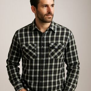 Beverly Hills Polo Club Men's Casual Plaid Shirt Size M Blue Green